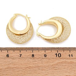Brass Clear Cubic Zirconia Hoop Earrings&nbsp;EJEW-R025-36G
