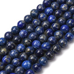 天然石ラピスラズリビーズ連売り  ラウンド  6mm  穴：1mm  約58~60個/連  15インチ（380mm）&nbsp;G-G953-03-6mm