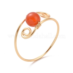 7Pcs Round Natural & Synthetic Mixed Stone Braided Bead Finger Rings&nbsp;RJEW-JR00531