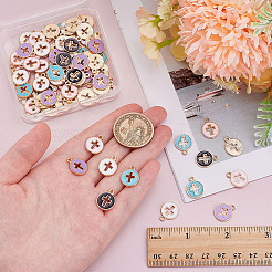 80Pcs Light Gold Plated Alloy Enamel Pendants&nbsp;ENAM-ME0001-09