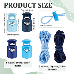 40Pcs 4 Colors Plastic Spring Cord Locks&nbsp;KY-PH0002-33B