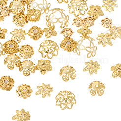 54Pcs 9 Styles Brass Bead Caps&nbsp;KK-TA0003-43