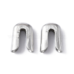 304ステンレススチールスパイラルボーンチップ  チェーンエンドキャップのパーツ  ステンレス鋼色  9x7x3mm  穴：6mm&nbsp;FIND-WH0143-01P