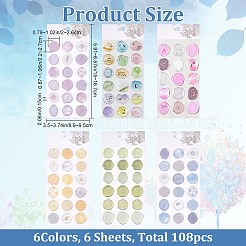 6 Sets 6 Styles PVC Adhesive Stickers&nbsp;DIY-CP0007-61