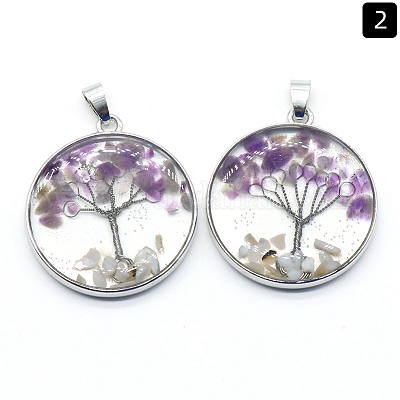 Natural Amethyst Pendants&nbsp;PW-WGDCF81-02-1