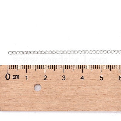 真鍮ツイストチェーン  カーブチェーン  ハンダ付け  プラチナ  2.7x2x0.4mm&nbsp;CHC-K006-03P-1