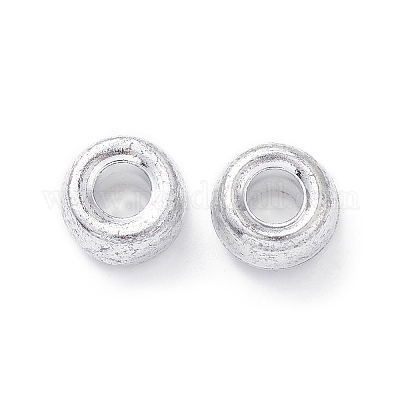 プラスチックメッキビーズ  バレル  銀メッキ  9x6.5mm  穴：3.7mm  約1700個/500g&nbsp;KY-C013-01B-1