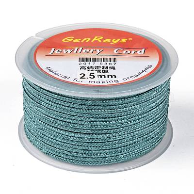 編み込みナイロン糸  染め  アクア  2.5mm  約10.93ヤード（10m）/ロール&nbsp;NWIR-Z001-09-1
