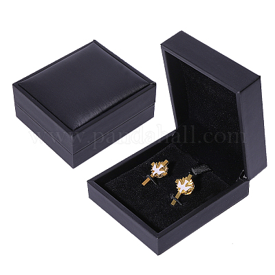 ベルベットのギフト収納ボックス  カフスボタンボックス  長方形  8.5x7.4x4cm&nbsp;CON-WH0110-009B-1