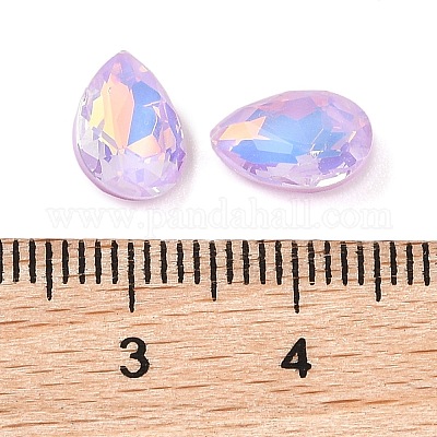 ガラスカボション  多面カット  ティアドロップ  ライラック  10x7x4mm  72個/セット&nbsp;GLAA-N0028-07F-1