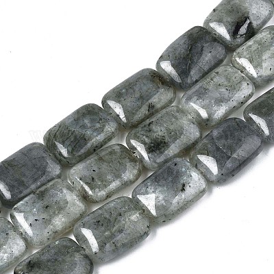 天然石ラブラドライトビーズ連売り  長方形  17.5~18.5x13~13.5x6~7mm  穴：1mm  約22個/連  15.5インチ&nbsp;G-T121-13-1