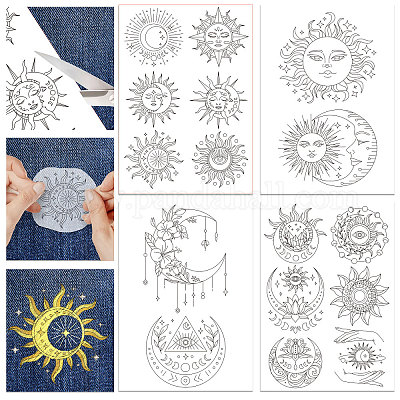 4インチのスティックとステッチの刺繍模様11.6x8.2枚。 不織布