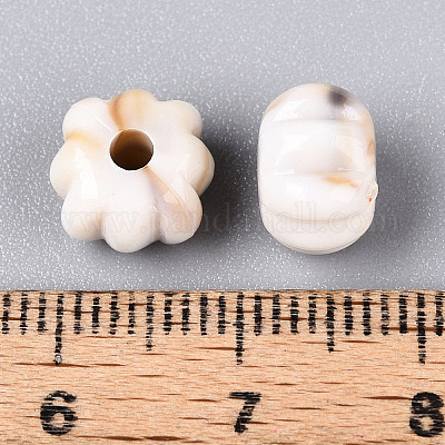樹脂ビーズ  模造シェルビーズ  長方形  6x8mm&nbsp;RESI-YW0004-26H-1