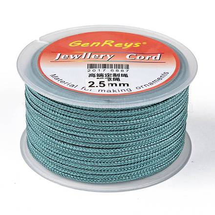 編み込みナイロン糸  染め  アクア  2.5mm  約10.93ヤード（10m）/ロール&nbsp;NWIR-Z001-09-1