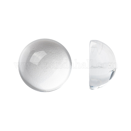 透明な半円形のガラスカボション  透明  18~19x9.5~10.5mm&nbsp;GGLA-R027-18mm-1