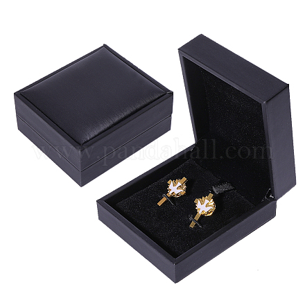 ベルベットのギフト収納ボックス  カフスボタンボックス  長方形  8.5x7.4x4cm&nbsp;CON-WH0110-009B-1