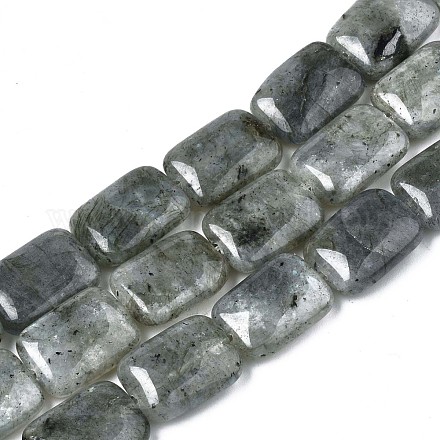天然石ラブラドライトビーズ連売り  長方形  17.5~18.5x13~13.5x6~7mm  穴：1mm  約22個/連  15.5インチ&nbsp;G-T121-13-1