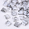 2-Hole Drawbench Glass Seed Beads, Opaque Spray Painted, Square, WhiteSmoke, 5x4.5~5x2~2.5mm, Hole: 0.5~0.8mm