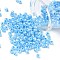 DIY Craft Beads 6/0 Ceylon Round Glass Seed Beads, Pale Turquoise, Size: about 4mm in diameter, hole:1.5mm, about 495pcs/50g