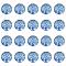 Half Round/Dome Tree Pattern Glass Flatback Cabochons for DIY Projects, Steel Blue, 25x6mm