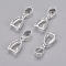 Brass Pinch Bails, Ice Pick, Lead Free & Nickel Free, Silver, 14x7mm, Hole: 4x6mm
