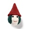 Wool Felt Display Decorations, Witch, Brown, 35~36x31~31.5x65.5~66.5mm