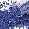 12/0 Glass Seed Beads, Opaque Colors Lustered, Round, Blue, 2mm, Hole: 1mm, about 30000pcs/pound