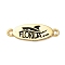 Beach Theme Rack Plating Brass Oval Connector Charms, Word FLORIDA Links, Long-Lasting Plated, Cadmium Free & Lead Free, Real 18K Gold Plated, 7x21x1mm, Hole: 1.5mm