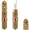 Alloy Rhinestone Needle Storage Boxes, Antique Golden, 90x17x12.5mm
