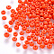 6/0 Baking Paint Glass Round Seed Beads, Orange Red, 4~5x3~4mm, Hole: 1~2mm, about 4500pcs/pound