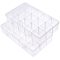 Rectangle Plastic Bead Storage Containers, 15 Compartments, White, 16.5x27.5x5.5cm
