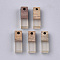 Resin & Walnut Wood Pendants, Rectangle, WhiteSmoke, 17x5.5x3~3.5mm, Hole: 1.5mm