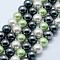 Shell Pearl Beads Strands, Round, Mixed Color, 8mm, Hole: 1mm, about 50pcs/strand, 15.7 inch