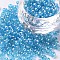 6/0 Glass Seed Beads, Trans. Colours Lustered, Round, Light Cyan, 4mm, Hole: 1.5mm, about 4500pcs/pound
