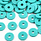 Handmade Polymer Clay Beads, Disc/Flat Round, Heishi Beads, Dark Turquoise, 6x1mm, Hole: 2mm, about 23500pcs/1000g