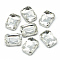 Sew on Rhinestone, Multi-strand Links, Glass Rhinestone, with Brass Prong Settings, Garments Accessoriess, Faceted, Octagon, Platinum, Clear, 18x13x7mm, Hole: 0.8~1mm