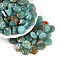Transparent Acrylic Beads, Flat Round, Two Tone, Medium Turquoise, 14x14x5~5.5mm, Hole: 1.8mm, about 28pcs/20g