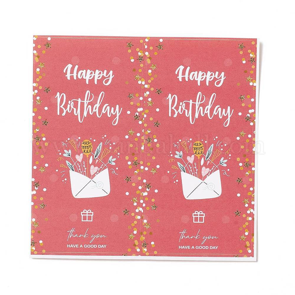 Wholesale Rectangle Happy Birthday Theme Paper Stickers - Pandahall.com