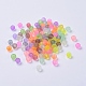 透明艶消しガラスビーズ  ラウンド  ミックスカラー  4~4.5x4mm  穴：1mm  約100個/袋&nbsp;FGLA-R001-4mm-M-4