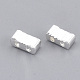電気めっきガラスシードビーズ  2穴  長方形  銀メッキ  4.5~5.5x2x2~2.5mm  穴：0.5~0.8mm&nbsp;SEED-S023-20B-08-2