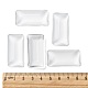 Transparent Rectangle Glass Cabochons&nbsp;GGLA-R025-38x19-5