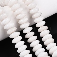 Natural White Jade Beads Strands, Rondelle, 11.5~12x5~5.5mm, Hole: 0.6~1mm, about 59~60pcs/strand, 12.99~13.58''(33~34.5cm)