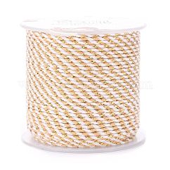4-Ply Polycotton Cord with Metallic Thread, Handmade Macrame Cotton Rope, for String Wall Hangings Plant Hanger, Beige, 1.5mm, about 21.8 yards(20m)/roll