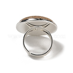 Natural & Synthetic Gemstone Round Adjustable Rings&nbsp;RJEW-K371-09S