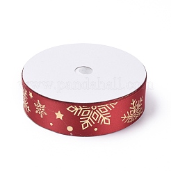 20 Yards Christmas Printed Polyester Satin Ribbon&nbsp;SRIB-P021-A02