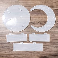 月の形のフローティングシェルフ DIY シリコーン金型キット  貯蔵型  レジン型  ムーン  77~257x180~257x5.5~6.5mm&nbsp;DIY-G093-02B