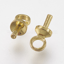真鍮ヒートンキャップペンダント  片穴パーツ用  長持ちメッキ  18KGP本金メッキ  6.5mm  穴：1.5mm  ピン：0.7mm&nbsp;X-KK-F739-02G