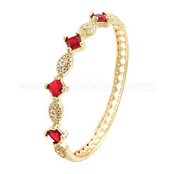 Cubic Zirconia Rhombus & Horse Eye Hinged Bangle&nbsp;BJEW-N012-046