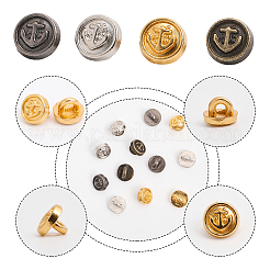120色のミニ合金シャンクボタン4個  1穴  アンカー付きのフラットラウンド  diyの人形の服  ミックスカラー  5x4mm  穴：1.2mm  30個/カラー&nbsp;FIND-CA0007-49