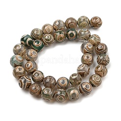 Natural Tibetan 3-Eye dZi Agate Beads Strands&nbsp;G-A240-A03-01